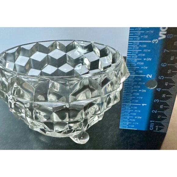 Vintage Fostoria American, Clear 3-Footed Open Sugar Bowl, Clear Glass, Elegantl - Picture 9 of 10